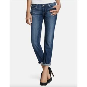 Paige Jimmy Jimmy Skinny Low Rise Jeans Blue Medium Wash Cotton Blend Size 26